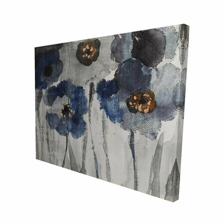 BEGIN HOME DECOR 16 x 20 in. Blue Blurry Flowers-Print on Canvas 2080-1620-FL96